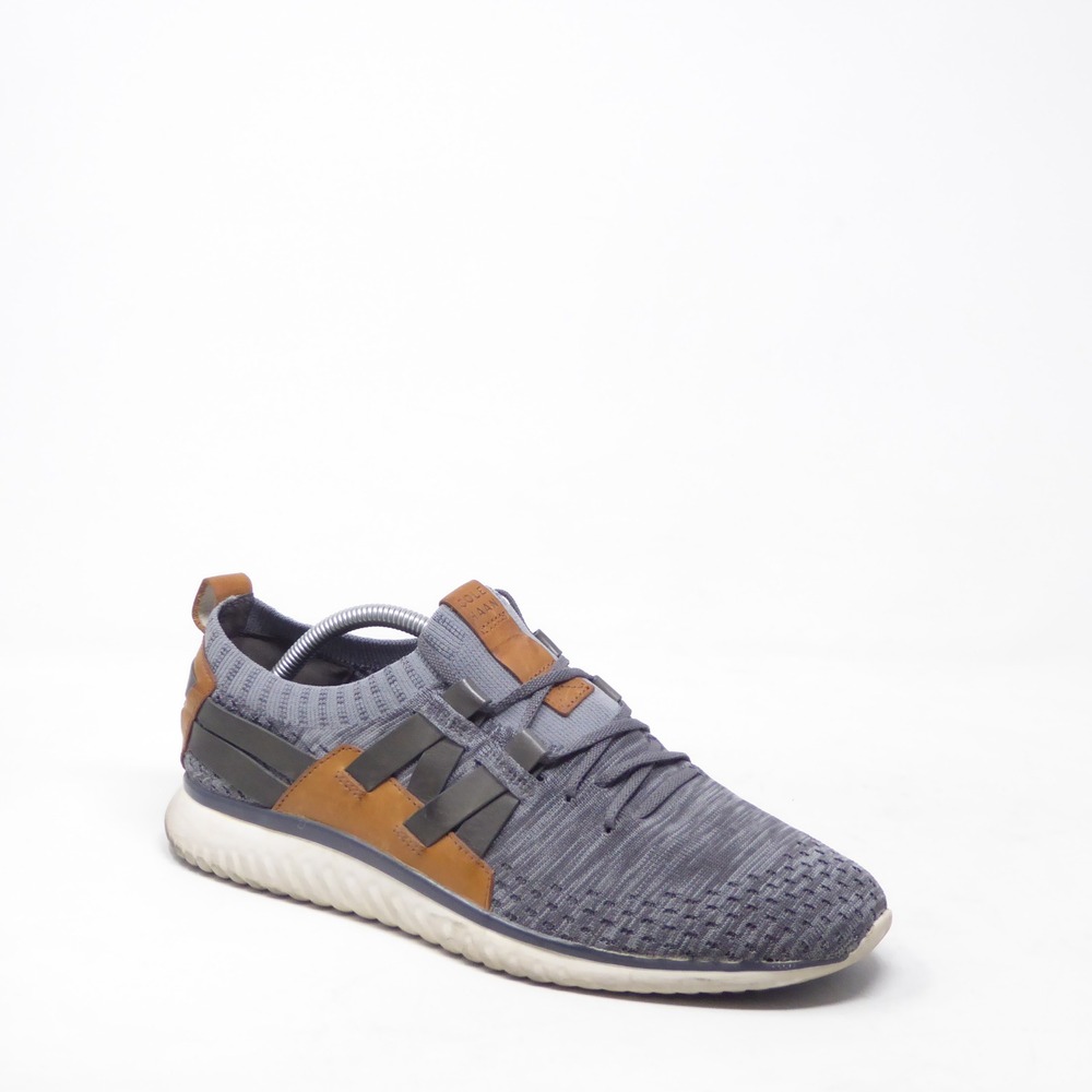 Cole Haan Mens Sneakers Gray Knit Leather GrandMotion C27734 Size 9.5